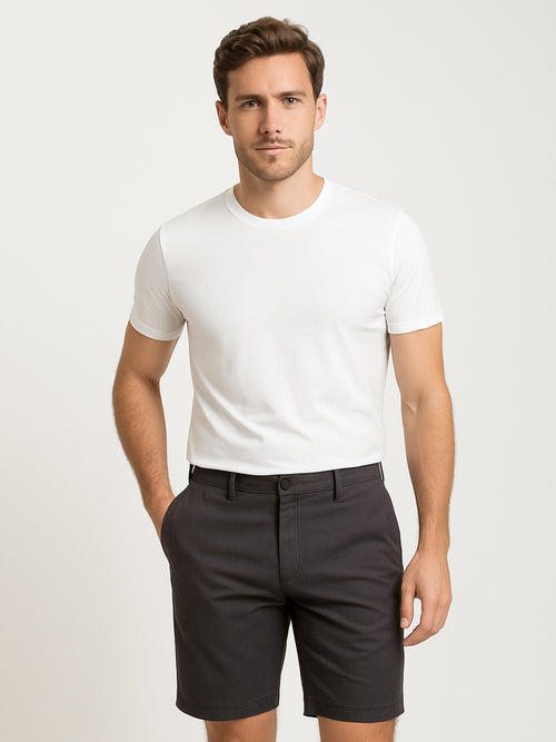 SLIM FIT ITALIAN CHINO SHORTS – CHARCOAL GREY