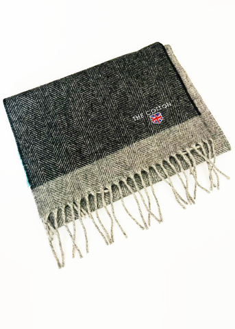 Herringbone Made In England Lambswool Fringe Scarf | Byzantium