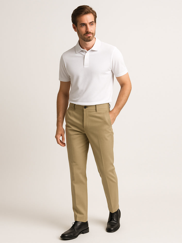 Slim Fit Chino Trousers – Classic Khaki SLIM FIT ITALIAN COTTON CHINO TROUSERS – CLASSIC KHAKI