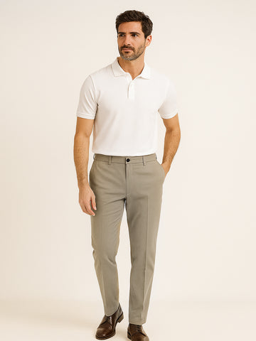 Slim  Fit Chino Trousers – Classic Khaki