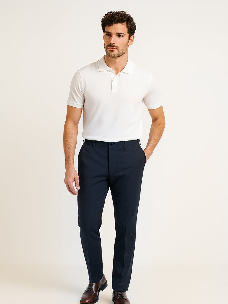 Slim Fit Chino Trousers – Navy SLIM FIT ITALIAN COTTON CHINO TROUSERS – NAVY