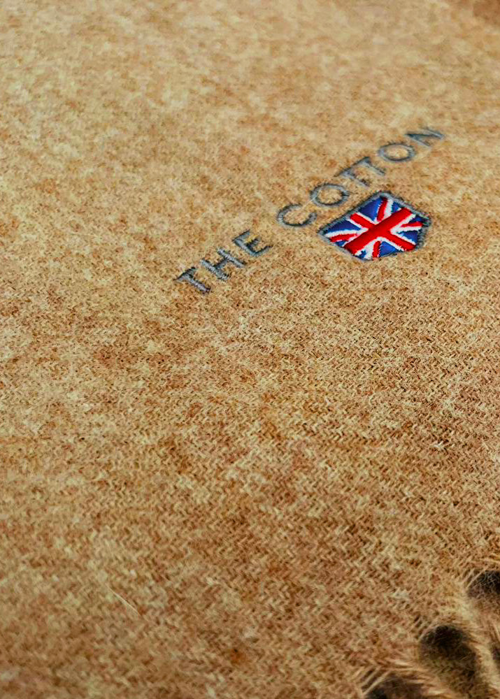 made in UK scarves for men - sandy brown colour - The Cotton