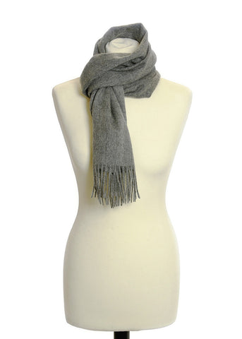 Herringbone Made In England Lambswool Fringe Scarf | Byzantium