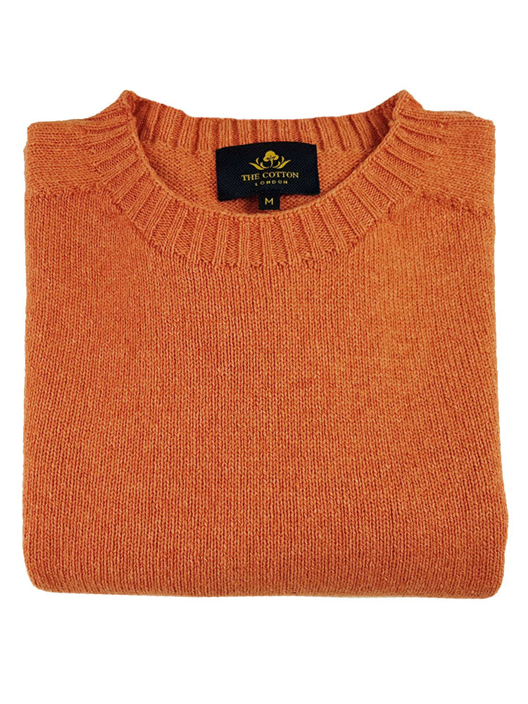 Wool X Cotton Blend Crew Neck Jumper - Amber Wool X Cotton Blend Crew Neck Jumper - Amber