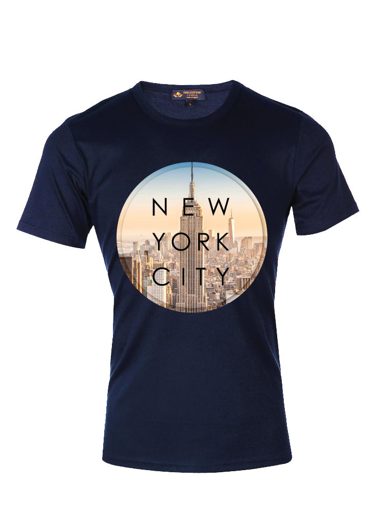 TCL New York City Skyline Navy T-shirt TCL Supima Cotton Graphic Slogan NY Navy T-shirt