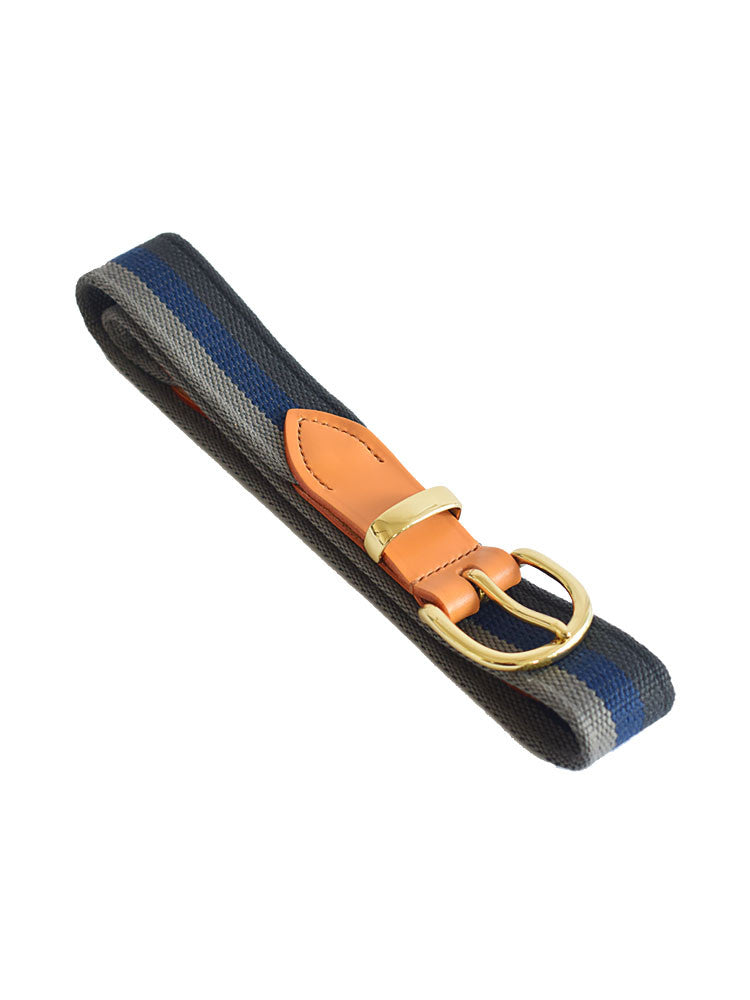 Blue and Grey Stripes Woven Canvas Belt Blue and Grey strips woven canvas belt