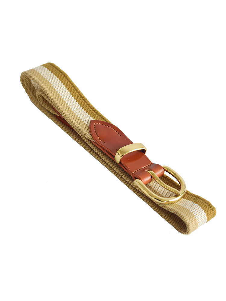 White and Beige Stripes Woven Canvas Belt White and beige stripes woven canvas belt
