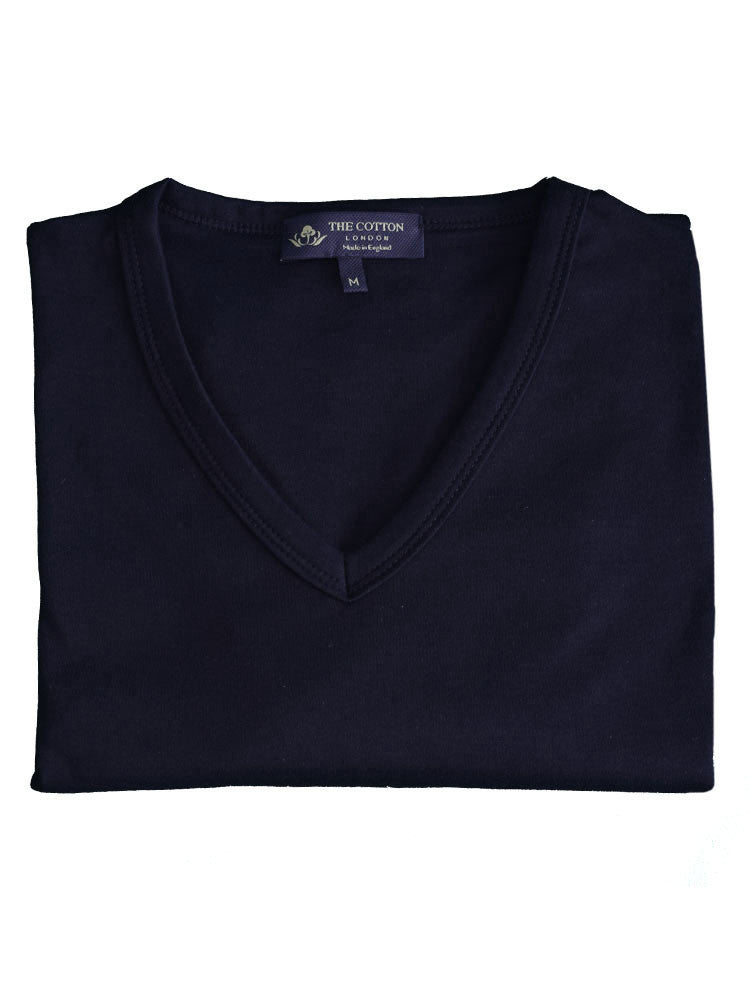 Short Sleeve V Neck - Navy