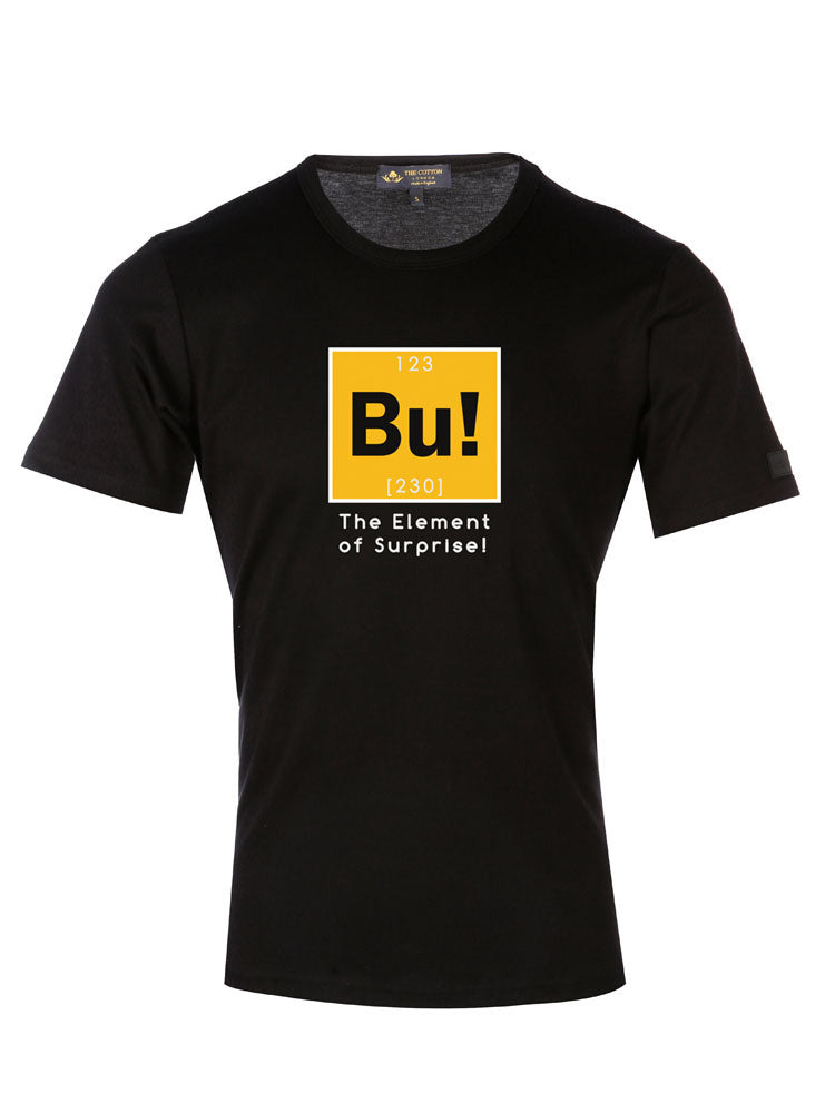 TCL Bu! Black T-shirt Supima Cotton Graphic Slogan 'Bu!' T-shirt