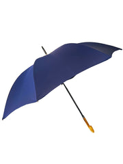 The Cotton - French Navy Crook Wooden Handle Umbrella