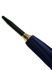 The Cotton - French Navy Crook Wooden Handle Umbrella - 03