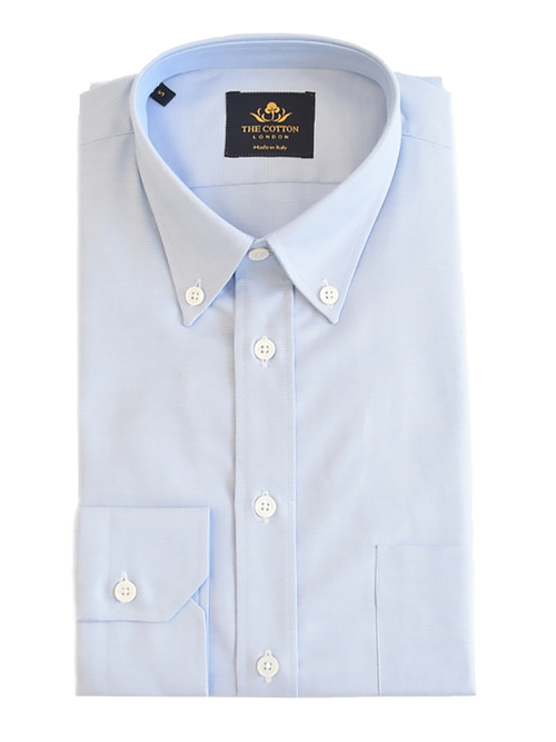 Smart-casual light blue shirt in Thomas Mason® Oxford fabric