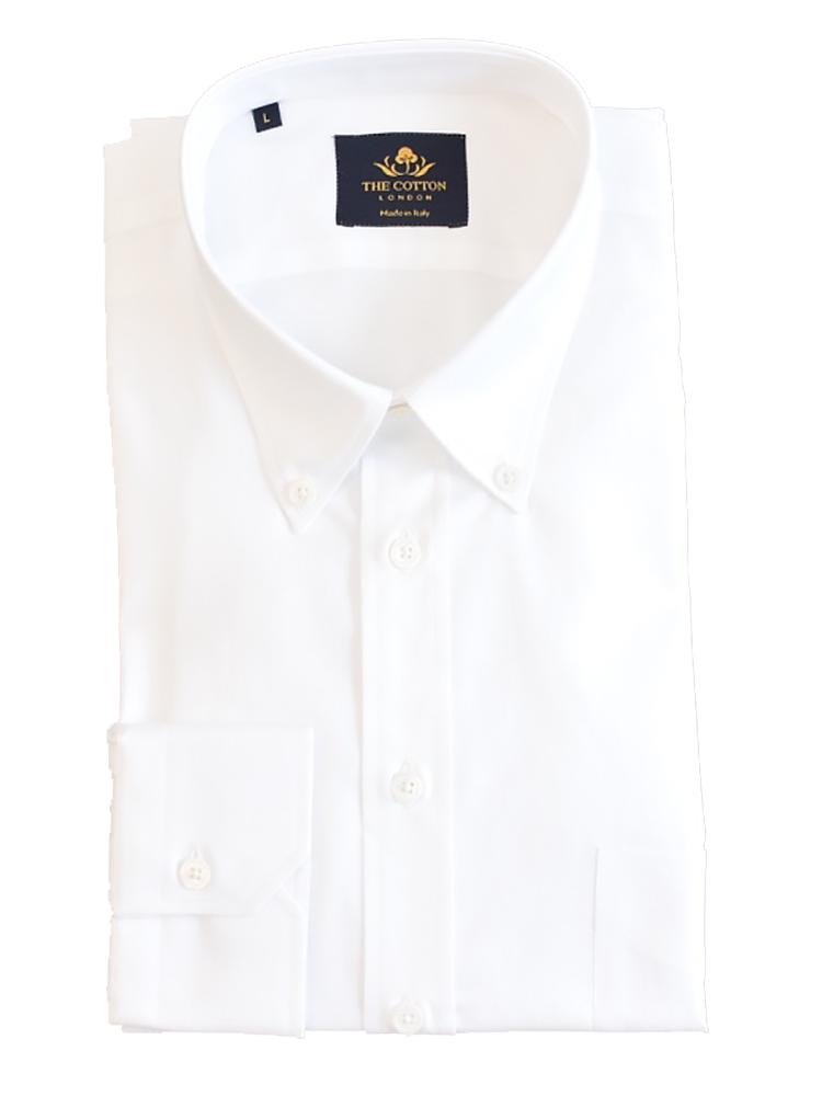 Thomas Mason Royal Oxford White Shirt Smart-casual white shirt in Thomas Mason® Royal Oxford fabric