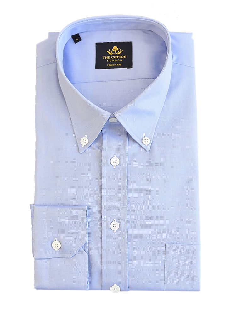 Thomas Mason Royal Oxford Light Blue Shirt Smart-casual light blue shirt in Thomas Mason® Royal Oxford fabric