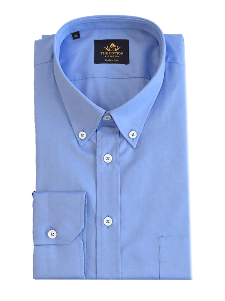 Thomas Mason Royal Oxford Mid Blue Shirt Smart-casual mid blue shirt in Thomas Mason® Royal Oxford fabric