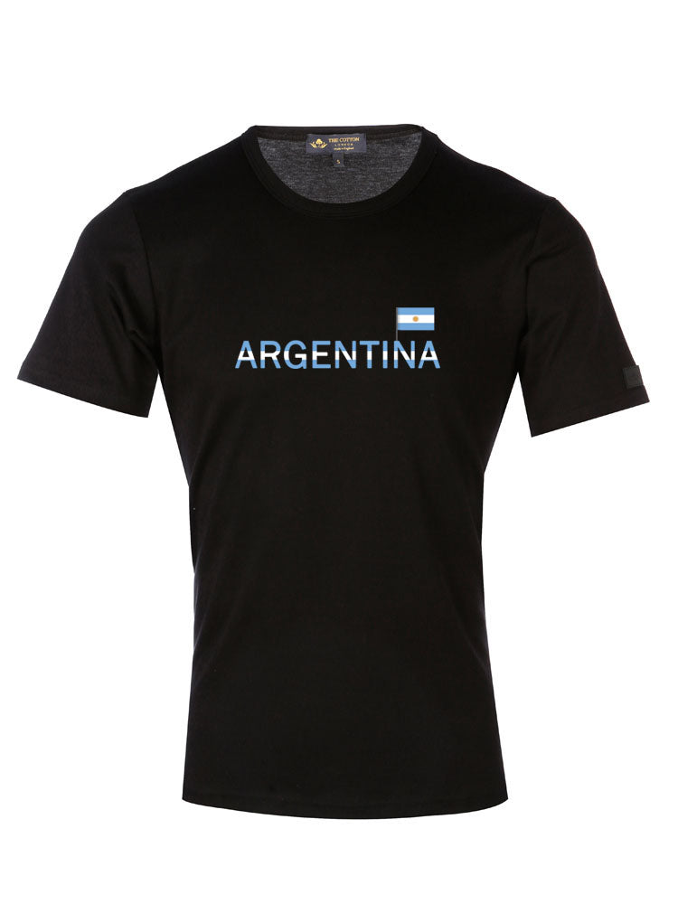 Country Flag Graphic Tee - Argentina Supima Cotton Argentina's Country Football T-shirt