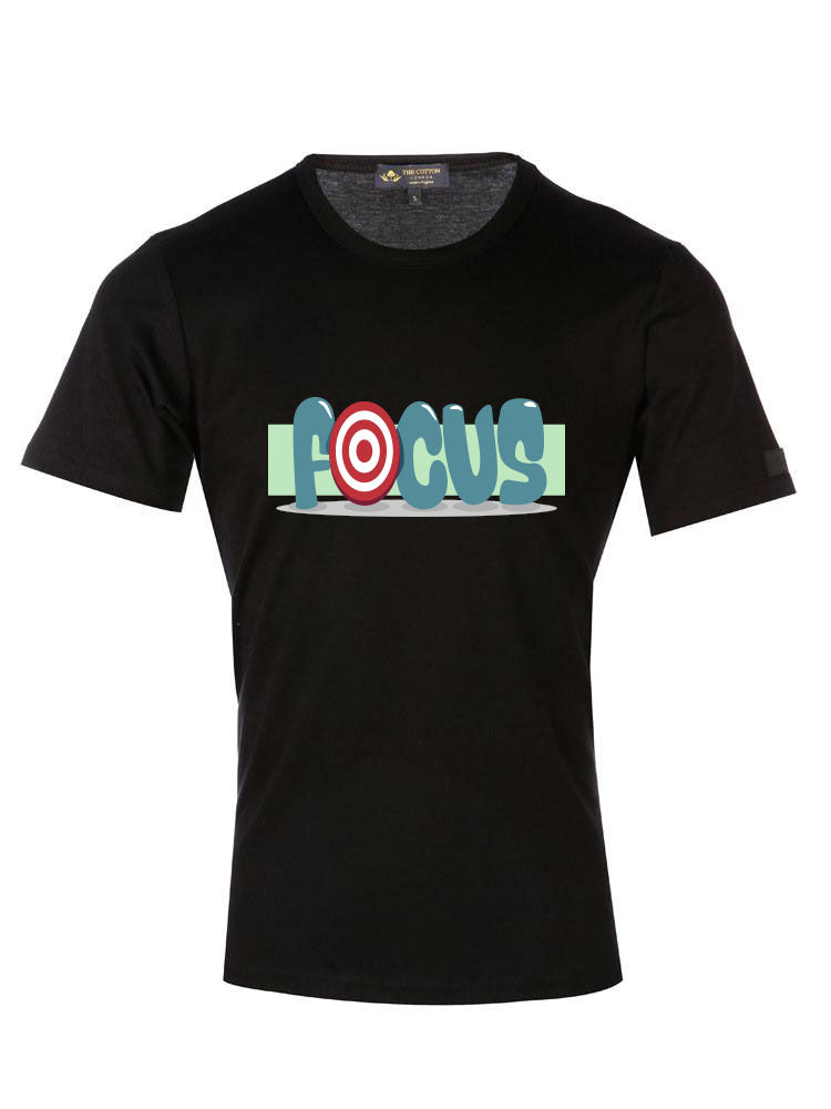 Focus Motivational Custom Text Black T-Shirt Focus Motivational Custom Text T-Shirt