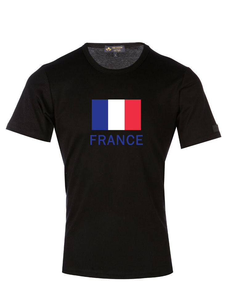 Country Flag Graphic Tee - France Supima Cotton France Country T-shirt