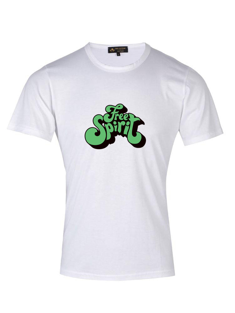 'Free Spirit' Text White T-Shirt Free Spirit Text T-Shirt