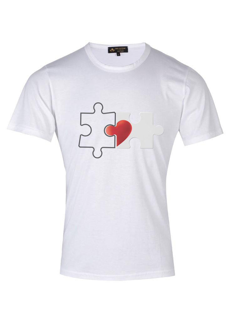 Broken Heart Puzzle White T-Shirt Broken Heart Puzzle T-Shirt