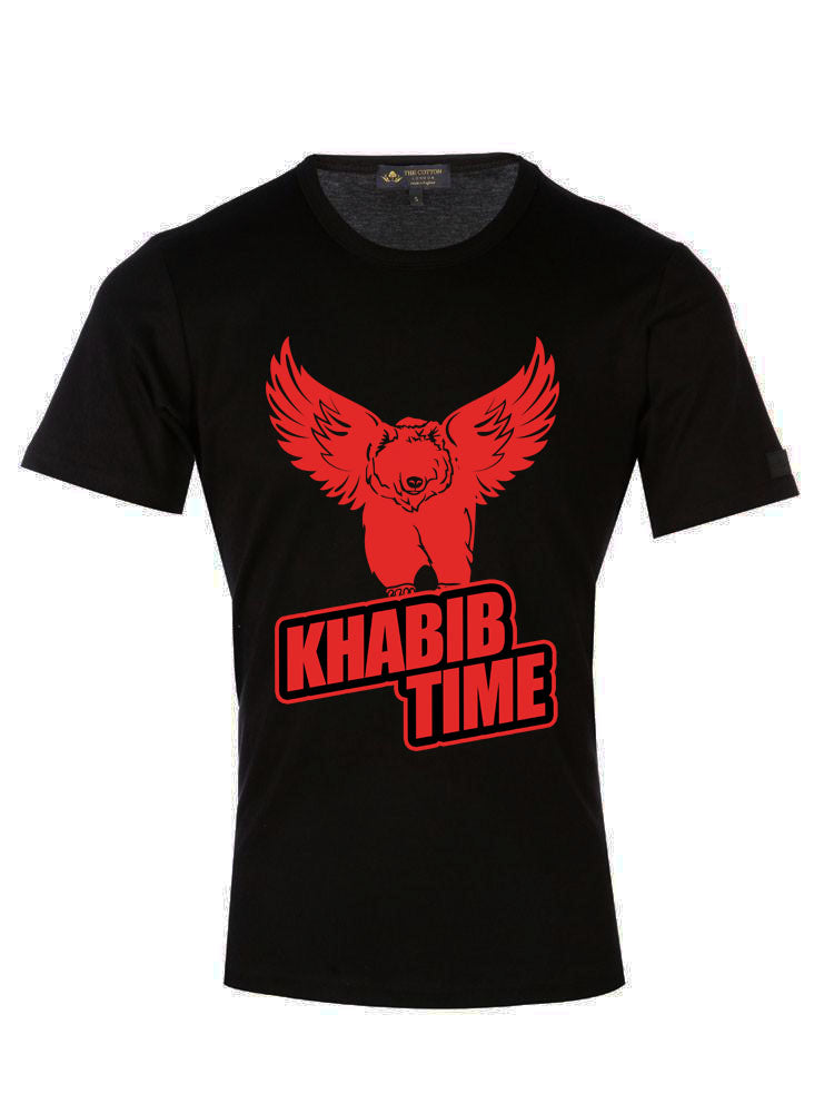 Khabib Time The Bear and Eagle T-shirt Supima Cotton Khabib Time Eagle White T-shirt