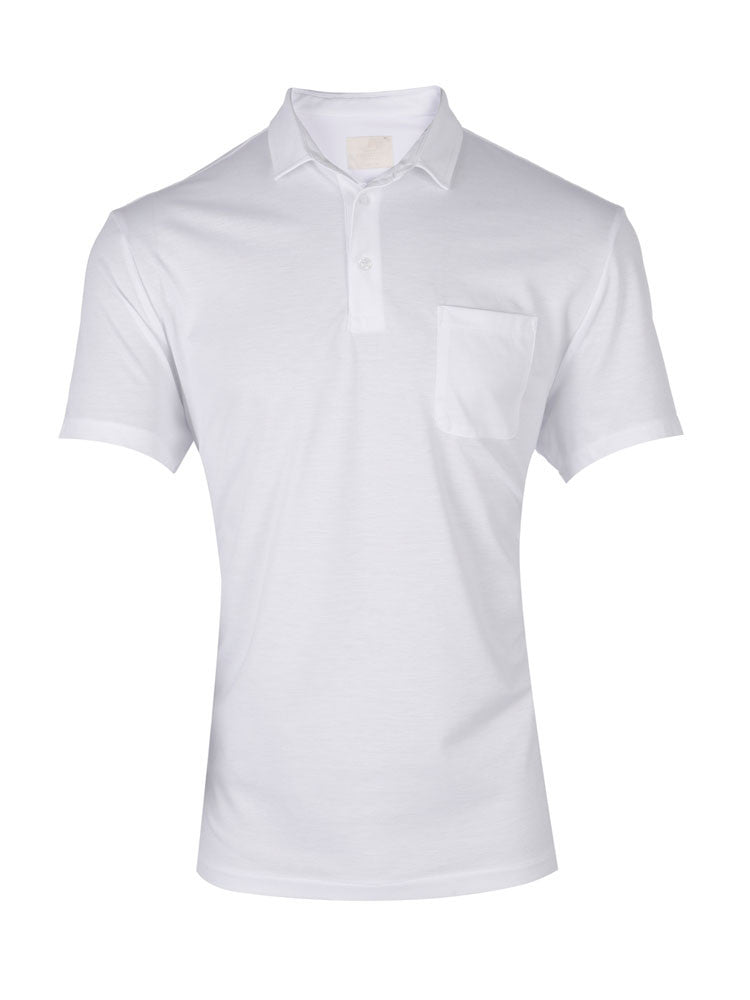 Classic Fit Knitted Pique Polo – White CLASSIC FIT KNITTED PIQUE POLO – WHITE