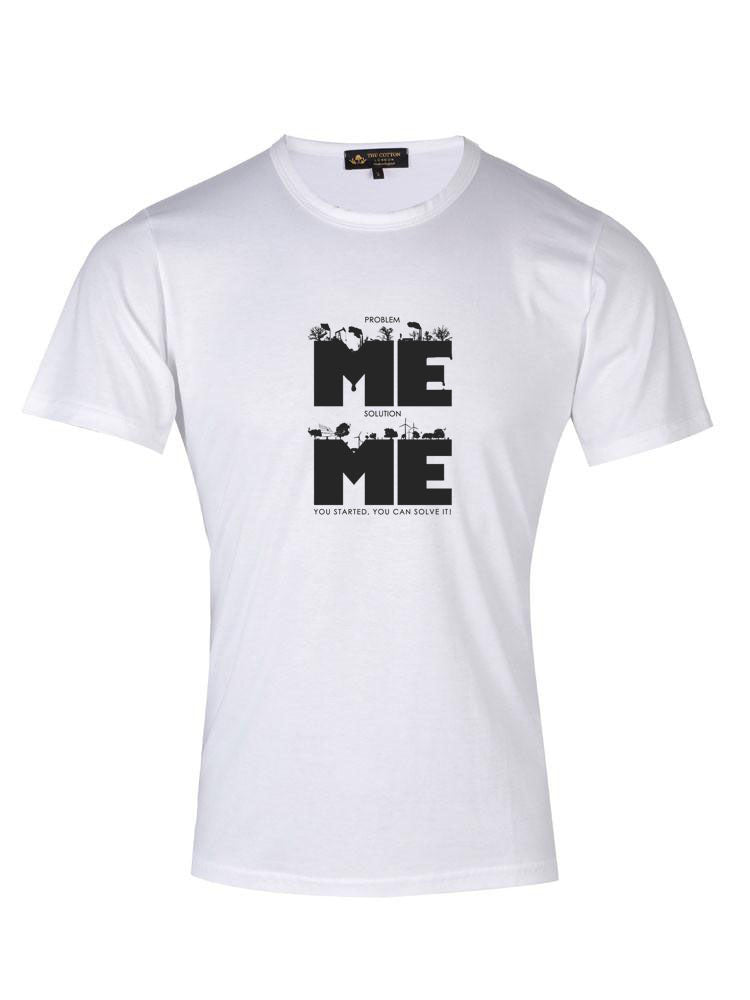 'Me problem Me Solution' Motivational Text White T-Shirt  'Me problem Me Solution' Motivational Text shirt