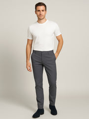 SLIM FIT ITALIAN COTTON CHINO TROUSERS – CHARCOAL GREY
