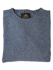 Wool X Cotton Blend Crew Neck Jumper - Denim