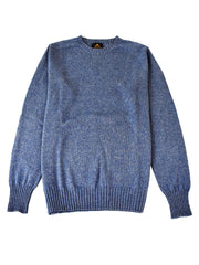 Wool X Cotton Blend Crew Neck Jumper - Sapphire