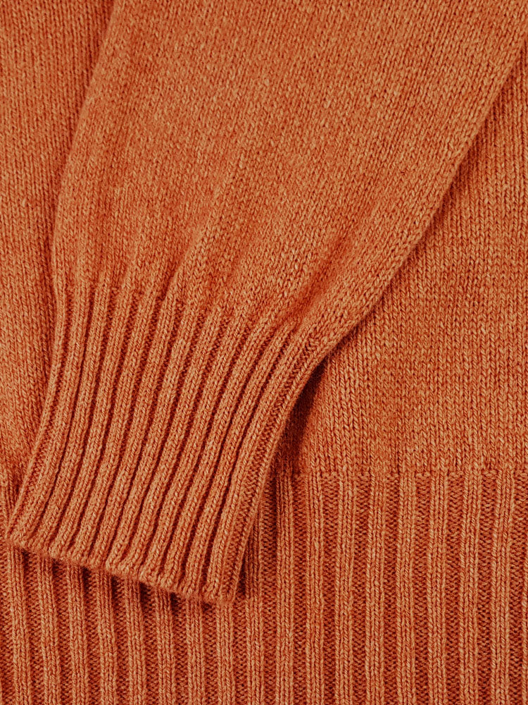 Wool X Cotton Blend Crew Neck Jumper - Amber