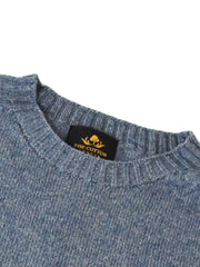 Wool X Cotton Blend Crew Neck Jumper - Denim