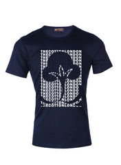 The Cotton London's branded white and navy t-shirt