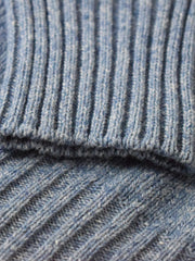 Wool X Cotton Blend Crew Neck Jumper - Denim