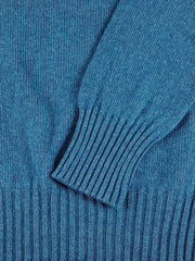 Wool X Cotton Blend Crew Neck Jumper - Kingfisher