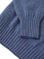 Wool X Cotton Blend Crew Neck Jumper - Sapphire