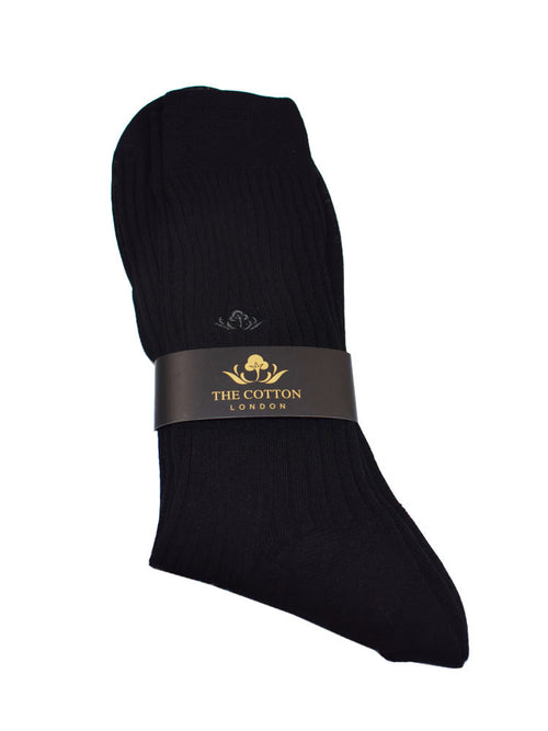 COTTON LISLE TAILORED SOCKS - BLACK