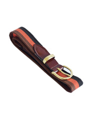 Orange and brown stripes woven canvas belt