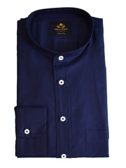 Navy marine smart-casual shirt in Canclini Oxford fabric