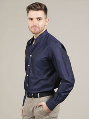 Canclini Navy Marine Band Collar Shirt