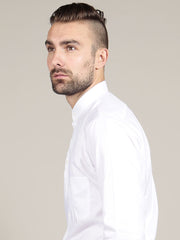 Canclini White Band Collar Shirt