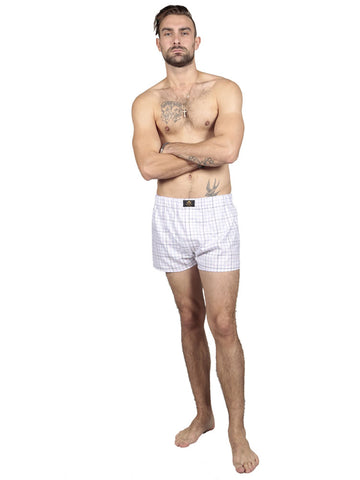 Striped Cotton Boxers - Mauve