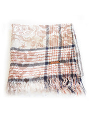 Self fringing ends, The Cotton® logo tab on the reverse scarf side.