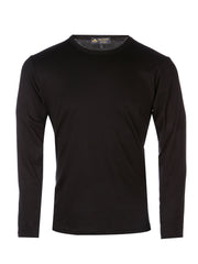 Supima Cotton Long Sleeve Crew Neck - Black t-shirt