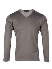 Supima cotton Long Sleeve V Neck - Grey t-shirt
