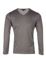 Supima cotton Long Sleeve V Neck - Grey t-shirt