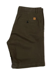 Side view of Italian Chino shorts - Olive Green