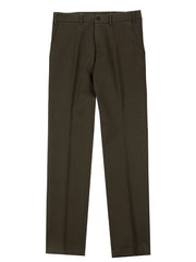 SLIM FIT ITALIAN COTTON CHINO TROUSERS – OLIVE GREEN