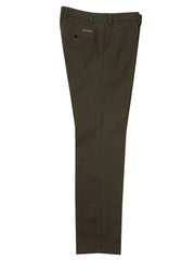 Side view of Italian Chino trouser - Olive Green