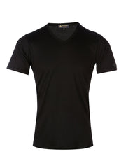 Supima cotton Short Sleeve V Neck - Black t-shirt